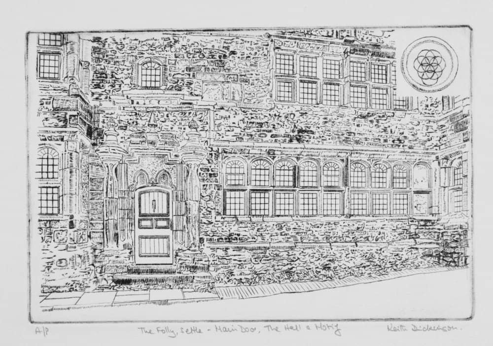 Main Door & Hall with Motif – The Folly, Settle : Keith Dickinson Printmaker in North Yorkshire