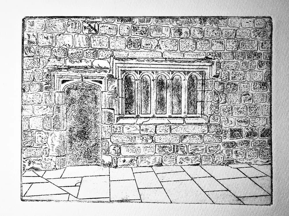 keithdickinson_printmaker Skipton Castle - Courtyard