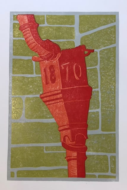 Corrie Lodge Cast Iron Drain Pipe : Keith Dickinson Printmaker in North Yorkshire
