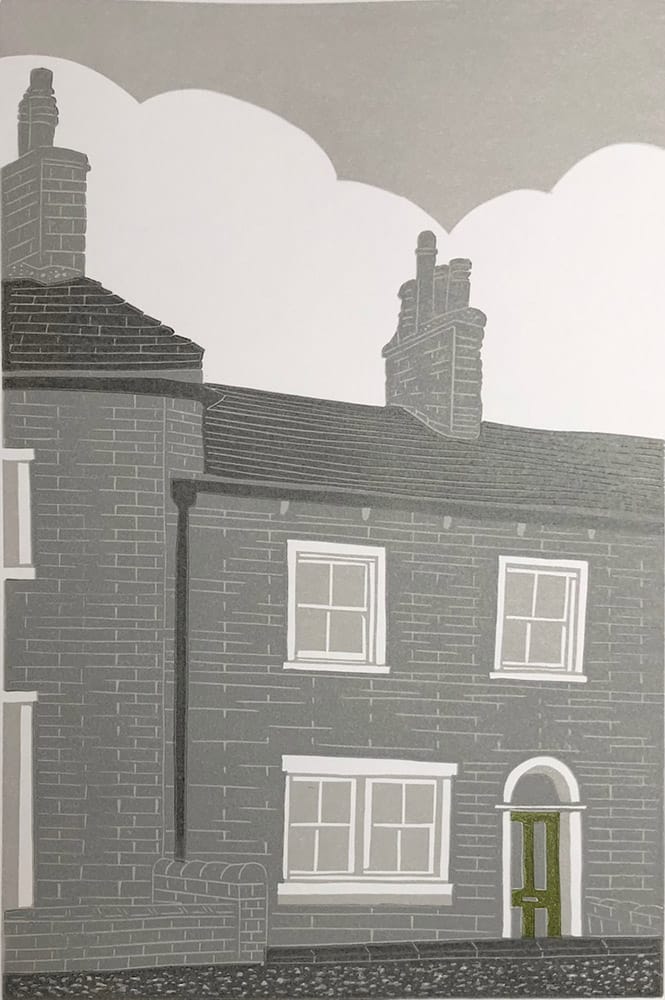 12 Water Street, Skipton (Grey Version) : Keith Dickinson Printmaker in North Yorkshire