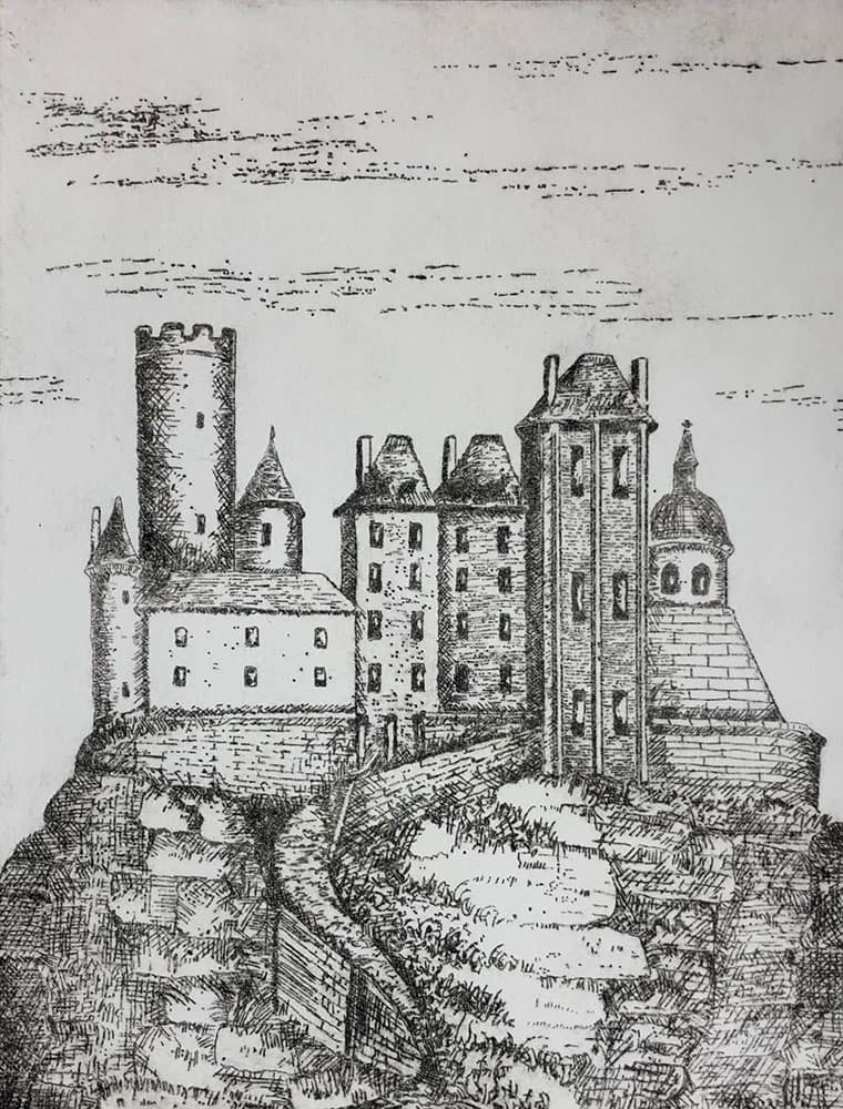 Keith Dickinson Printmaker -North Yorkshire :La Forteresse de Turenne