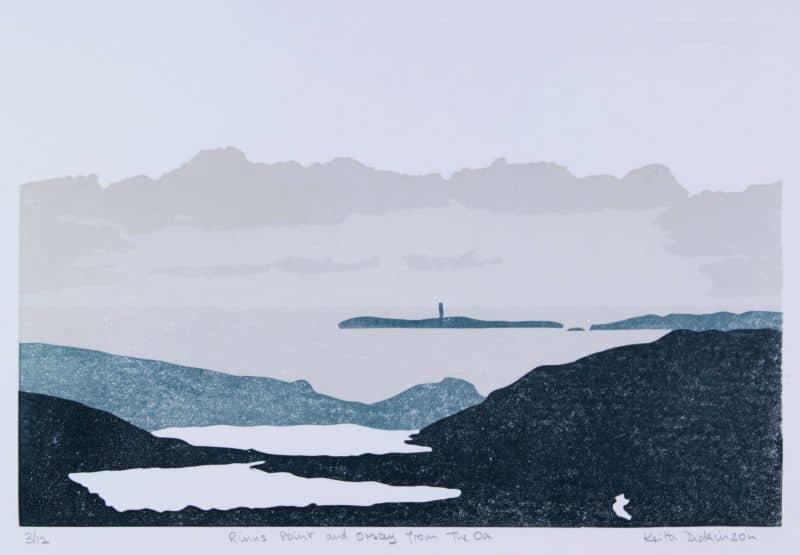 Rinns Point & Orsay from The Oa : Keith Dickinson Printmaker in North Yorkshire